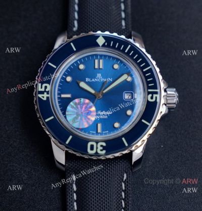 JH Replica Blancpain Fifty Fathoms Swiss Watch Bucherer Blue Dial Blue Bezel